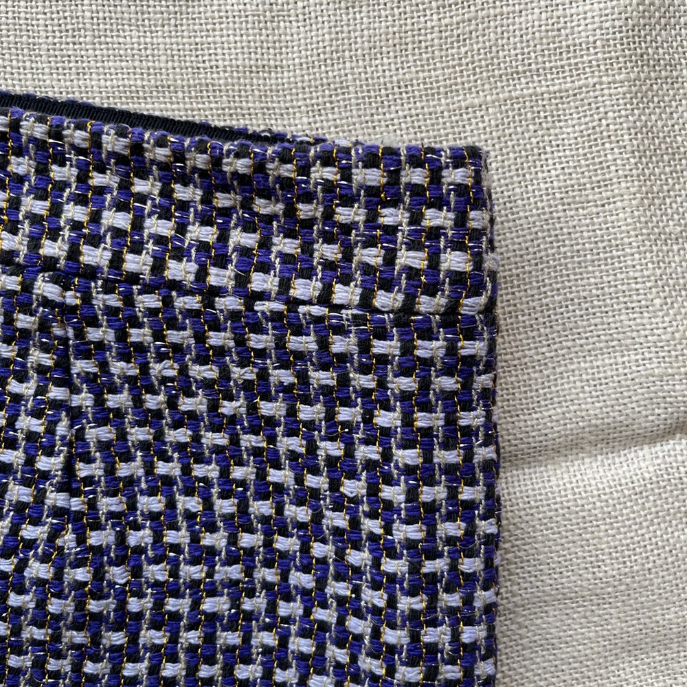 Royal Blue and White Tweed Skirt - Picture 5 of 8